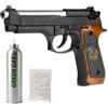 Generico Pistola Softair Humarex 92 Co2, Bundle Completo: Pistola a Pallini, 5 bombolette, 1000 Pallini 6mm - Airsoft, Pistole Softair, colore nero, potenza 0,9 joule (1000 BBS IN METALLO)