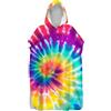 Chickwing Tie Dye Poncho con Cappuccio Asciugamano, Chickw11 Stampa Accappatoio Poncho in Microfibra Asciugatura Rapida Telo Mare per Spiaggia Nuoto Surf - Adulto e Bambini (75x145cm,A)