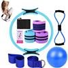 LLELEMAMO Pilates Essentials Kit for Women, 11-Piece Better Me Pilates Essentials Kit for Women, Booty Bands for Working Out Glutes Yoga Ball 25cm Figure 8 Resistance Band Yoga Bands for Stretching (Gray)
