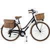 Dolce Vita By Canellini Bicicletta da città Vintage Oldstyle alluminio donna con borse e cesto (Panna, L)