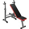 Wiltec Panca per pesi pieghevole per max 230kg Panca fitness 2in1 inclinata e piana Porta bilanciere