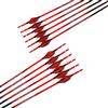 ACCMOS Rossa Spirale Piuma Carbonio Frecce Spine 900 Freccia da Caccia Tiro con L'arco Freccia Pratica, per Giovani Adulti Arco Compound Arco Ricurvo Tiro Targeting Freccia12 pz (Spine 900 28inch)