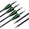 SHARROW 12pcs Freccia di Carbonio 30 Pollici Spine 500 Tiro con L'Arco in Carbonio Frecce per Arco Compound Ricurvo (Verde)