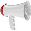 MF artSHOP Megafono Portatile con Registrazione e Sirena, Controllo Volume, Manico Pieghevole, Altoparlante Amplificatore Vocale 16 cm, Bianco e Rosso, per Eventi Scuola Sport