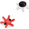weiemgs 18 Pezzi Kit Di Tacchetti Per Scarpe Da Golf Con Chiave Di Rimozione - Punte Con Foro Centrale - Compatibili Con FootJoy, Nike, Nike, OKALEY, ASICS, Callaway, Adidas(Rosso)