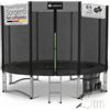 Juskys trampolino JumpMaster M Ø 244 cm - trampolino da giardino per esterni con rete di sicurezza, scala e ancoraggi al suolo, bordo imbottito, portata 100 kg