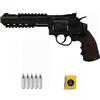 ECOMMUR Revolver WG 702 6" Nero | Pacchetto pistola Airsoft (pallini in PVC). Arma ad aria compressa CO2 calibro 6 mm (potenza: 0,29 joule)