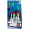 QJIRZB Sabiki - Set di 3 esche da pesca in mare con perline luminose, piume di sgombro, spigola, merluzzo, merluzzo e aringhe, confezione da 3