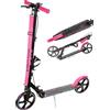 RAVEN Scooter Monopattino per bambini adulti | pieghevole | regolabile in altezza | cinghia di trasporto | campanello | portabottiglie (Zea White/Violet with handbrake, 200mm)