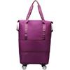 Qidures Borsone da viaggio con ruote rimovibili, borsone espandibile con ruote, bagaglio asciutto bagnato borsone per il fine settimana, borsa da viaggio pieghevole espandibile, Viola, Refer to
