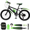 CHIMHOON Bicicletta per bambini da 20 pollici, mountain bike per bambini a 7 marce, colore verde, rosso, mountain bike per bambini da 8 a 13 anni, con piano UE (verde)