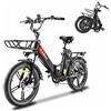 KAISDA Bicicletta Elettrica Adulto, 250W 40NM Bici Elettrica Pieghevole, con Pneumatici Grassi da 20 x 3.0 e Batteria Rimovibile da 36V 20.8Ah, Autonomia di 90 km, 7 Velocità, E-Bike per Tutti i Terreni