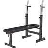 GORILLA SPORTS® Panca Pesi - con Porta Bilanciere, Regolabile e Pieghevole, Carico Max. 200kg, in Altezza, Nera/Bianca - Panca Piatta, Palestra, per Sollevamento, Multifunzione, Allenamento, Fitness