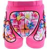 U/D Pantaloncini imbottiti per pattinaggio artistico per bambini, ragazzi e ragazze, protezioni 3D per fianchi, coccige e glutei (rosa, M)