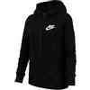 Nike G Nsw Pe Full Zip T-shirt A Manica Lunga, Bambina, Black/(White), M