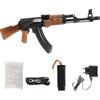 Generico Fucile softair elettrico AK-47, POTENZA 0,9 JOULE, polimero effetto legno, gearbox metallo, caricatore 600 colpi, raffica/singolo, batteria Ni-MH 8.4V + caricabatterie inclusi