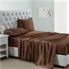 Lanest Housing Set di lenzuola in raso di seta, con tasche profonde, lenzuola in raso rinfrescanti, morbide e ipoallergeniche, per letto matrimoniale XL, colore: marrone