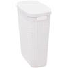 5 five simply smart 5five - Cesto portabiancheria sottile in rattan 40L grigio bianco - Fori di ventilazione - Coperchio - Maniglie ergonomiche per un facile trasporto - Cesto portaoggetti in plastica
