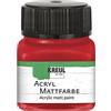KREUL 75255 - Colore acrilico opaco, rosso brillante in vetro da 20 ml, colore cremoso coprente, ad asciugatura rapida a base d'acqua, adatto per diverse superfici