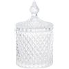 Generico Scatola VETRO DIAMANTATO TRASPARENTE | varie misure | PORTACONFETTI VASO BARATTOLO CONFETTATA CARAMELLE BON BON BISCOTTIERA ALLESTIMENTO FESTA (10,5x18,5 cm)