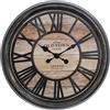 ATMOSPHERA CREATEUR D'INTERIEUR JJA Orologio da parete retrò industriale in rilievo D 50 cm, marrone