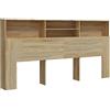 vidaXL Testiera con Contenitore Rovere Sonoma 200x19x103,5 cm