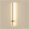 duhapy Lampada da parete a strisce per interni, lampade da parete lunghe lineari in ottone con paralume in silicone bianco, applique moderne a LED, applique creative girevoli a 360° e regolabili per comodino