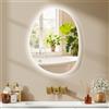 HOMCOM Specchio Bagno con Luci LED a 3 Temperature di Colori, 70x50cm Specchio da Parete Moderno Retroilluminato Reversibile con Antiappannamento Funzione Memory in Vetro Temperato, IP44, Argento