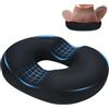 Helmsyde Cuscino Sedia Ufficio in Memory Foam, Antiscivolo Cuscino Ciambella Cuscino Ortopedico Ergonomico Cuscino Sedile Auto con Lavabile Fodera per Gravidanza Coccige Schiena Sciatica Emorroidi