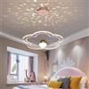 Lxq Plafoniere LED Cielo Stellato Fiore Design Camera dei Bambini Lampadario Dimmerabile Sala da Pranzo Lampade Sospensione Camera da Letto Luci Tavolo da Pranzo Sospensione Luce Illuminazione,Rosa,40cm