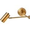 shengyi Illuminazione da parete a LED regolabile, lampada da parete a braccio lungo con braccio oscillante, lampada da parete pieghevole, applique, testa della lampada girevole, 5 W bianco caldo, oro