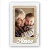 Instant Project Cornice Nonna Foto 10 x 15 Personalizzata | Portafoto Festa della Nonna Bianco - Legno Chiaro con Cuori e Scritta Nonna Personalizzabile con Fotografia