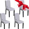 JMYDecor Coprisedie con Schienale, 4 pezzi Coprisedia Elastico per Coprisedie Sala da Pranzo Rivestimento Sfoderabile, Fodere Sedie con Schienale Copertura protettiva per sedie (grigio/blu, 4)