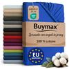 Buymax® Lenzuolo con Angoli Una Piazza e Mezza 120x200 cm in 100% Cotone Jersey - Colore Blu Scuro, per Materassi fino a 25 cm di Altezza
