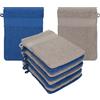 Betz set di 10 guanti da bagno PALERMO 100% cotone misure 16 x 21 cm blu-grigia pietra