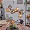 hofstein Lampada a sospensione HOFSTEIN Chehalis, lampada 8 luci in metallo/vetro nei colori nero/ambra/fumo, design retrò/vintage con paralumi vetro, max. 144 cm, G9, sala da pranzo, soggiorno, cucina