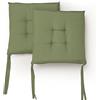 PARAMAISON Cuscini Sedia con Lacci Giunk, Set da 2 pezzi Quadro, Imbottito, Interni od Esterni, Non Sfoderabile, 40x40 cm, Vari Colori