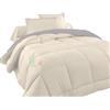 Tata Home Judit Trapunta Tinta Unita Duble Face Invernale Imbottita 350 gr/mq 100% Morbida Microfibra di Poliestere Misura 2 Piazze Letto Matrimoniale 260x260 cm Colore Tortora Panna