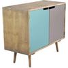 milani home Mobiletto 2 Ante Colorate Stile Industriale Cm 80x35,5x66,8 H per Interno Camera Cameretta Salotto Ingresso Cucina
