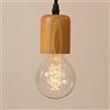 Mengjay E27 Retro Lampadario Lampada a Sospensione in Legno E27 Plafoniera Interni in Legno Lampadario Lampade a Sospensione, Moderna Camera Dei Bambini Semplice Lampadario (senza lampadine) Tipo C
