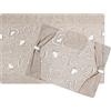 SaRani Set Copri Fornelli + Copri Forno in Tessuto Imbottito, Fantasia Cuore con Asola a Strappo (Beige)