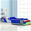 vidaXL Letto con Luci LED Cameretta Bambino Auto da Corsa 90x200cm Blu Lettino