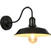 Moddeny Applique da parete per esterni retrò Lampada da fienile a collo di cigno in ferro Lampada da parete per portico vintage da nero Lampada da garage impermeabile antiruggine