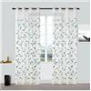 Generico Tende fantasia foglie coppia 280-290x140 cm con occhielli 4 cm coprenza media per balcone o finestra per ambienti moderni o classici tessuto leggero decorativo da sole (celeste, 280x140 cm)
