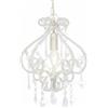 vidaXL Lampadario con Perle Bianco Rotondo E14