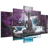 Cuadros B&D XXL - Quadro Buddha 200x100 cm 5 Pezzi - Stampa su Tela Strutturata XXL Grande - Quadri Moderni Componibili Camera da Letto Matrimoniale - Stampe da Parete Arte -