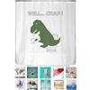 arteneur® - Tenda da doccia antimuffa, 180 x 200 cm, Öko-Tex Standard 100, orlo zavorrato, non trasparente, impermeabile, lavabile, con 12 anelli ed e-book, motivo: divertenti dinosauri