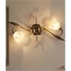 Mondocreazioni Plafoniera da soffitto classica a 2 luci in ferro battuto e vetro realizzata e decorata artigianalmente coll. ralph