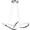 UNIVERSO Lampadario led sospeso 50w intrecciato ondulato argento pendente design stile moderno lampada da soffitto luce per camera e interno (Luce fredda bianca)