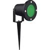 Partenopeautensili® Faretto orientabile con picchetto gu10 da esterno giardino segnapassi luce lampada a led (Luce Verde, ARMATURA NERA)